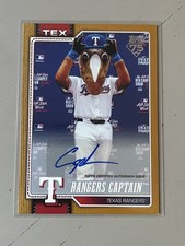 2026 TOPPS CELEBRATION RANGERS CAPTAIN MASCOT GOLD AUTO # /50 SSP Rare TEXAS