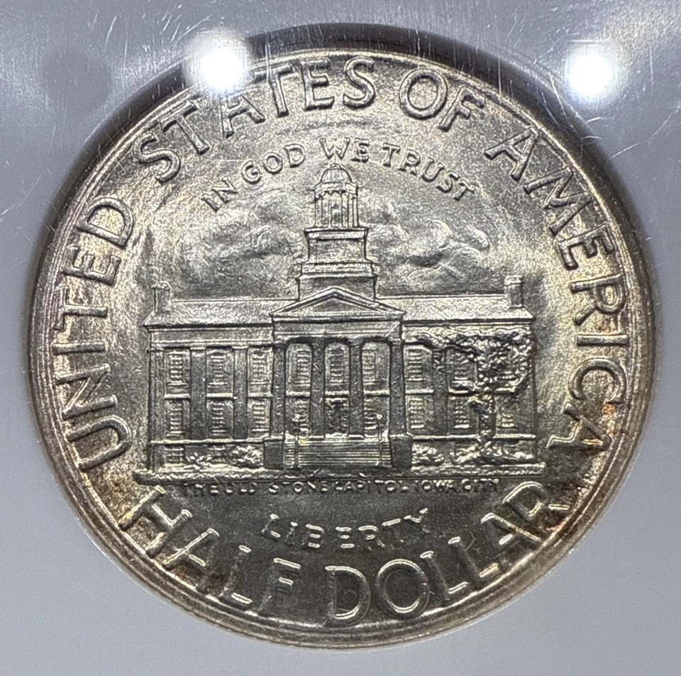 1946 Iowa Commemorative Half Dollar NGC MS65 Blast White - Image 4 of 4
