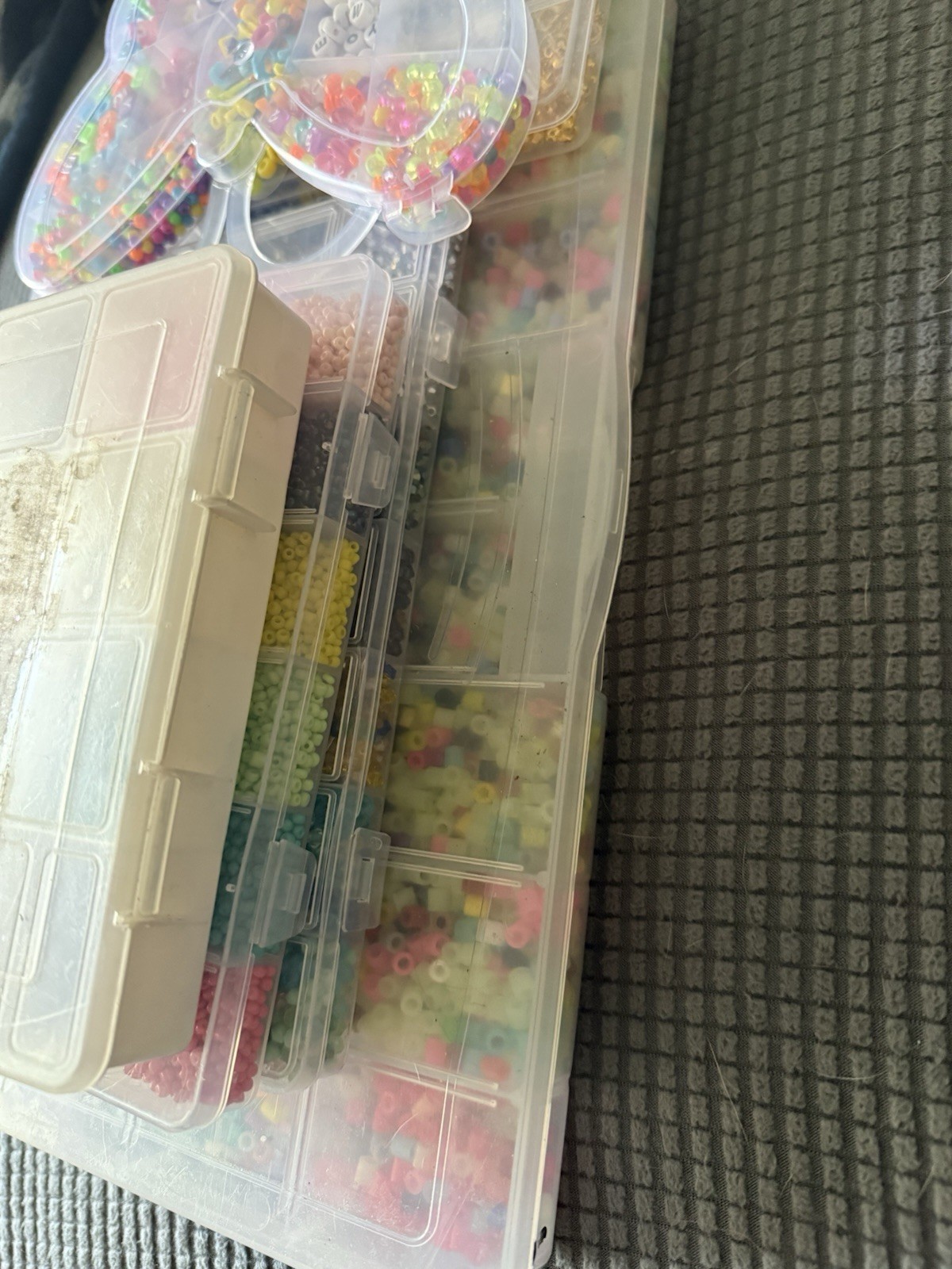 Beads - Storage Boxes - Huge Lot 6 Boxes Beads For Jewelery