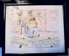 Charlie Bronson / Salvador ORIGINAL framed artwork A4 "The Dog's Tail"