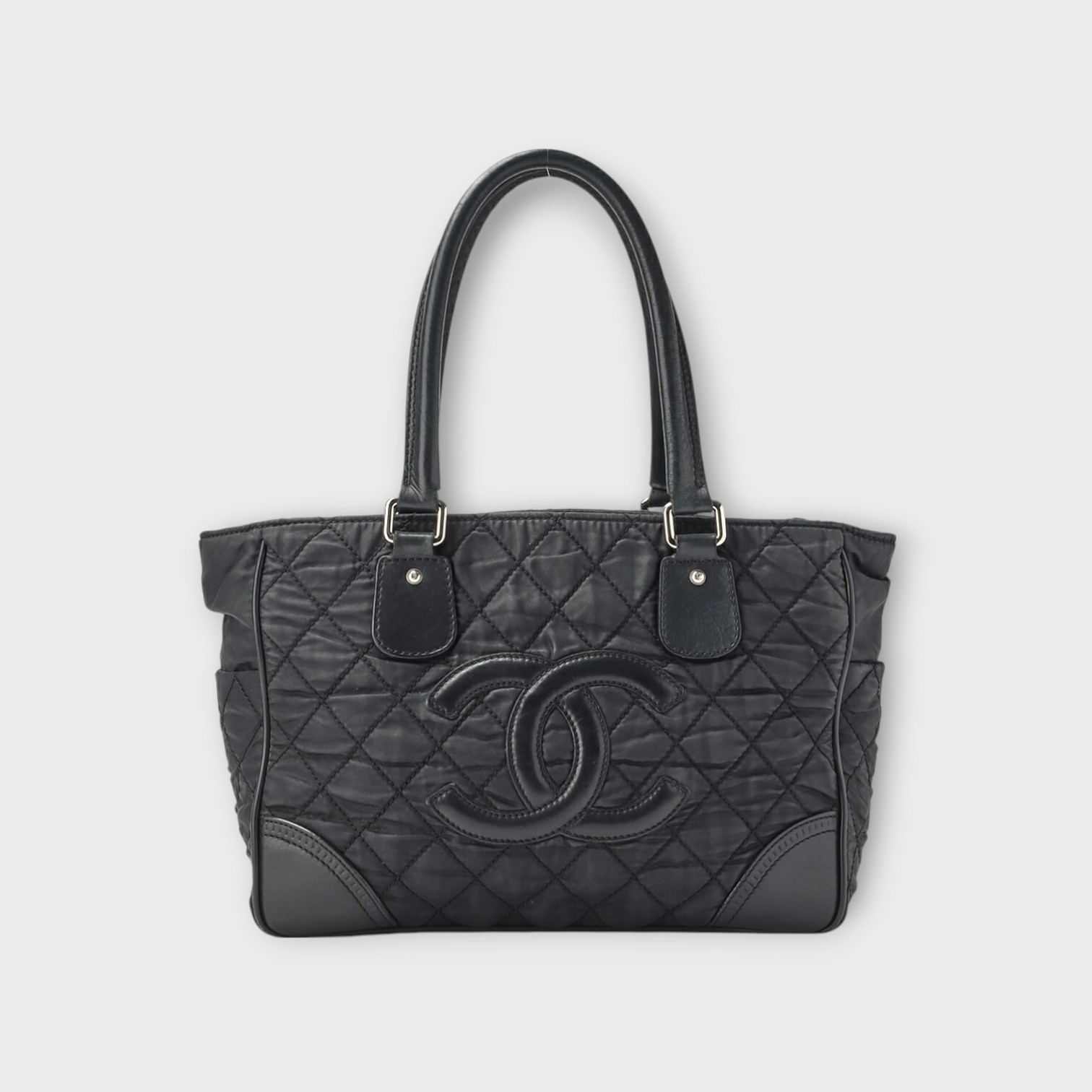 Chanel Black Matelassé Cotton Tote Shoulder Bag Paris-New York Collection-image
