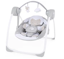 Ingenuity Comfort 2 Go Compact Portable Baby Swing Cuddle Lamb 6 Speed