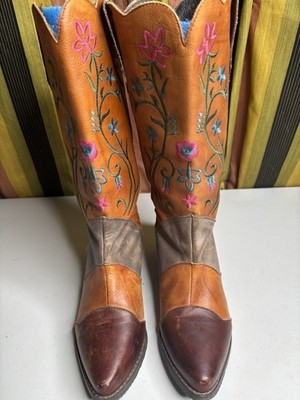 Spring Step L'artiste Caleigh-BRM Western Boots Women Size 39 Embroidered Floral