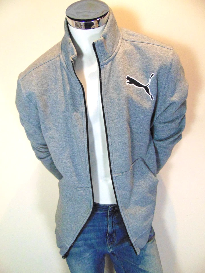 Chaqueta Puma Track Para Hombre Grande Gris Cremallera Completa Rendimiento Elastizada Bolsillo Chaqueta Foto 3 de 4