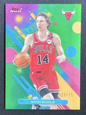 Matas Buzelis 2025-26 Topps Finest Common Green Refractor Base /75 #36