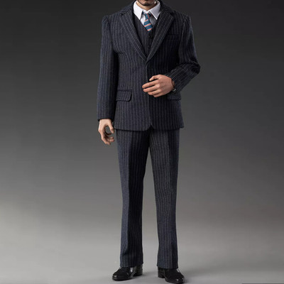 1/6 Male British Gentleman Striped Suit Clothes For 12'' Narrow Shoulders Body A