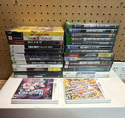 PS2 PS4 Xbox 360 Xbox One Wii Nintendo 3DS Mixed Video Game Lot w/ Cases