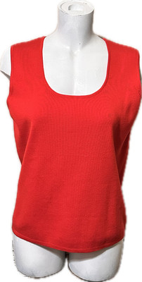 WHITE STAG LADIES SLEEVELESS RED KNIT TOP SIZE XL 16/18
