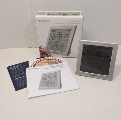 BROOKSTONE WIRELESS STOCKCAST STOCK MARKET TRACKER MONITOR LIVE FEED 535120