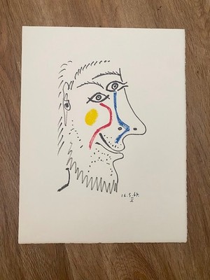 Picasso Lithographie, Portrait mit Tränen, aus Mappe ''Le Goût du Bonheur'', 1970