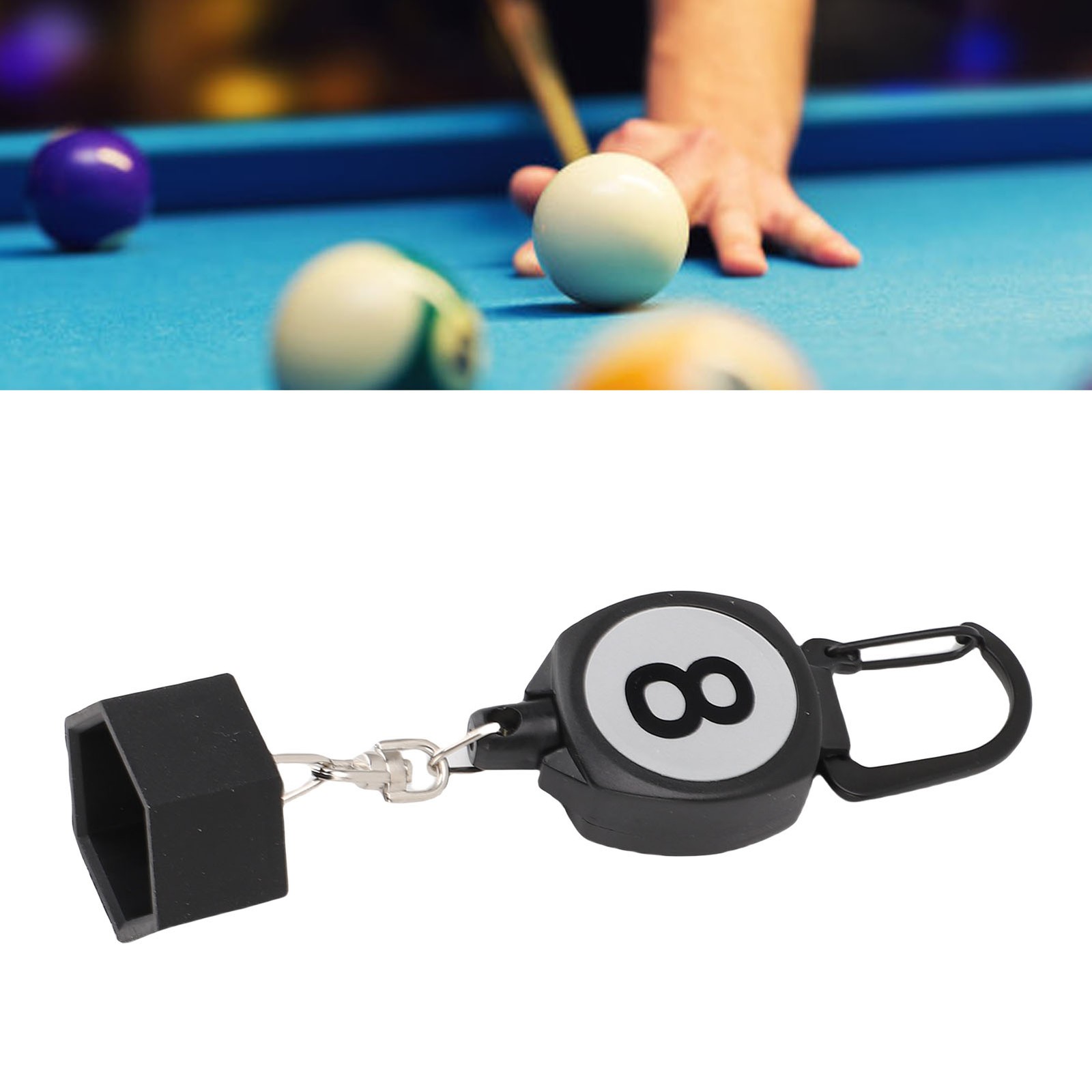 Billiard Chalk Holder ABS Portable Pool Chalk Holder With Retractable Rope Buckl