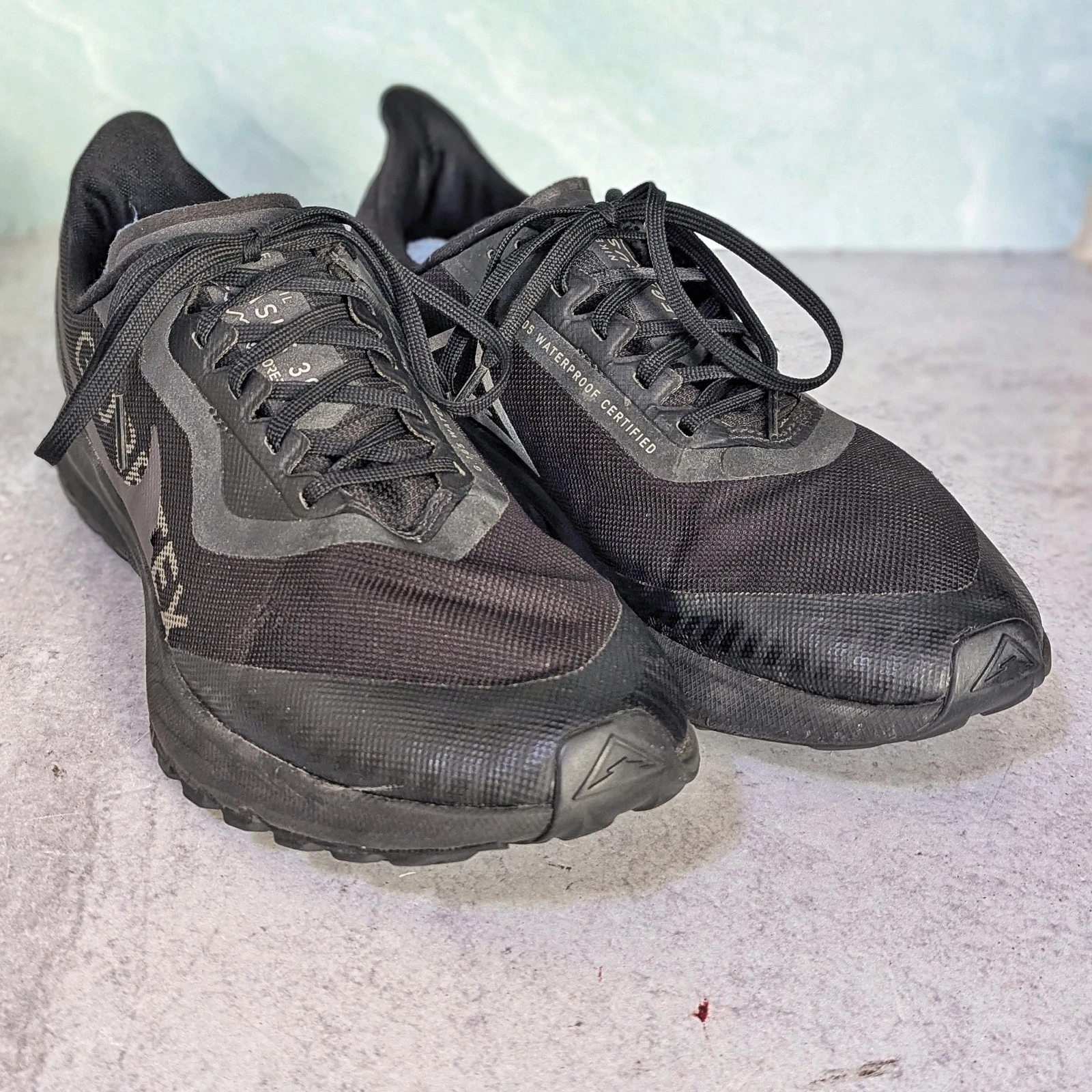 Nike Air Zoom Pegasus 36 Trail Gore-Tex Men 9 Black BV7762-001 Powerstep Insoles