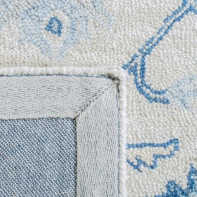 SAFAVIEH Micro-Loop Collection Accent Rug - 2'3'' x 5', Ivory & Blue, Handmade...