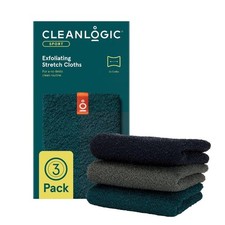 3 Count Body Exfoliating Cloth, Stretchy, Sport, Bath, Shower, Washcloths
