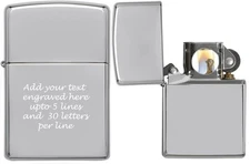 Personalized Zippo Pipe Lighter – Chrome Windproof Classic Engraved Gift