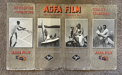 Vintage Agfa Ansco Camera Plenachrome D6 Film Display Cardboard Sign Photography