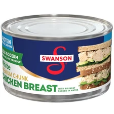 Swanson 25 Less Sodium White Premium Chunk Canned Chicken Breast in Water, 12...