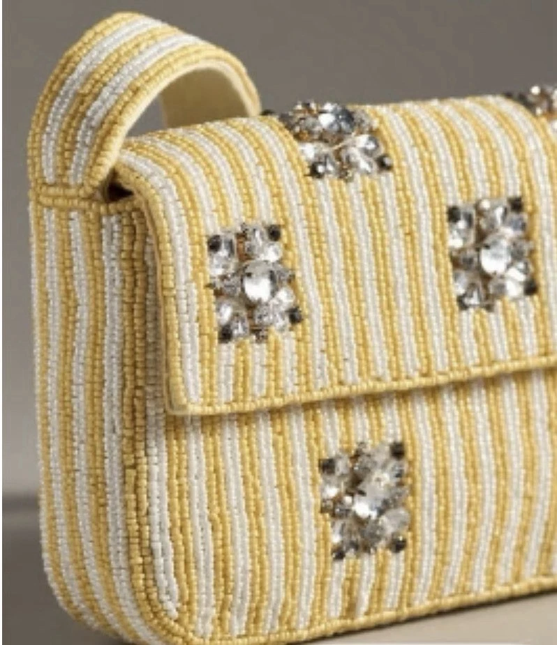 Bolso Anthropologie The Fiona con cuentas: edición geométrica amarillo claro estrás Foto 3 de 4