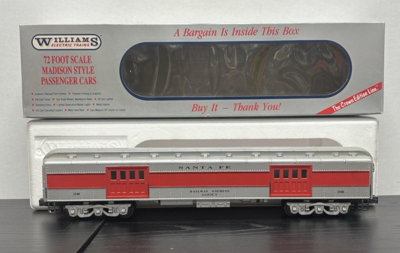 Williams O Gauge Santa Fe Railway Express Agency Madison Passenger Car #2540
