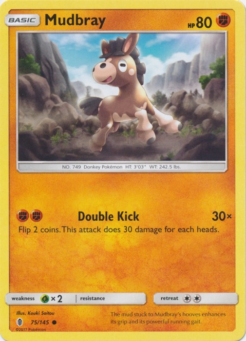 Mudbray - 75/145 - Common (Mp) Guardians Rising - Fighting Pokémon