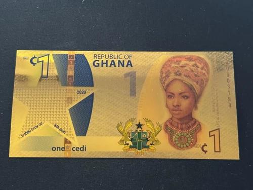 2020 Republic of Ghana 1/1000 oz Gold African Liberty Foil Note