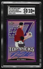 2019 Leaf Metal Draft Top Picks Purple 15/25 Nick Lodolo SGC 10 GEM Auto 0ot5