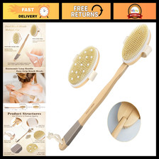 Natural Bristle Dry Body Brush - Exfoliating Scrubber for Cellulite  Lymphatic,