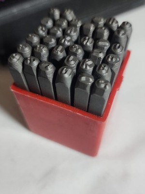 Number Stamp & Punch Set  1/8'' 3mm Heavy Duty Black Tempered Steel