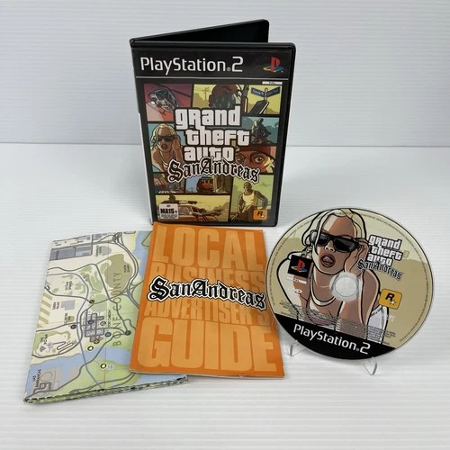 Grand Theft Auto: San Andreas Playstation 2 PS2 Game PAL Complete + Map (TESTED)