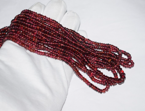 Gema De Granate Rojo Natural De Hyderabad Lisa Redonda 5Mm 16" 2 Líneas Suelta - Imagen 2 de 24