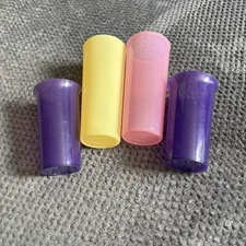SET OF 4 TUPPERWARE 16oz. &  10.5oz. Pastel & Purple Stackable Tumbler Glasses