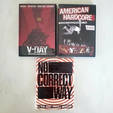 Lot of 3 Skate/Punk DVDs - V-Day Santa Cruz - No Correct Way - American Hardcore