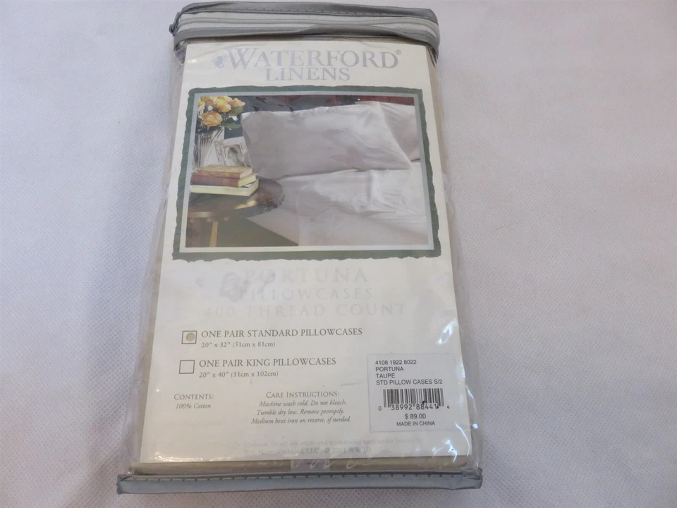 Juego de fundas de almohada estándar Waterford Portuna color topo Foto 4 de 4