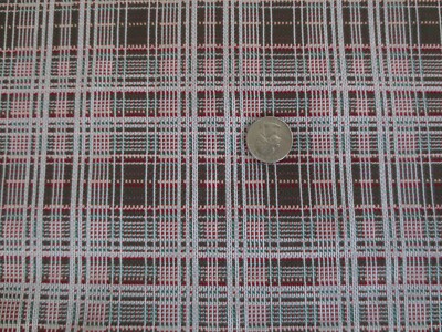 3359.  BROWN PLAID Apparel, Craft STRETCHY KNIT  FABRIC  - 63'' x 2 yds.