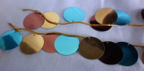 Sequin Garland 9ft Long Aqua Gold Brown Wedding, Baby Shower, Festival Items - Bild 6 von 10