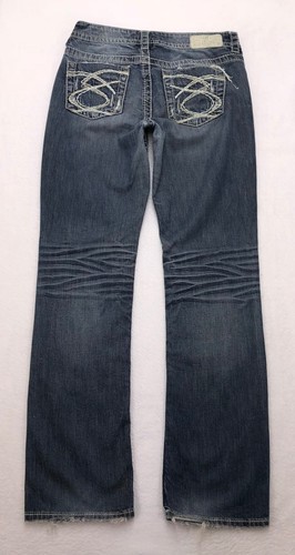 Jeans plateados A116 LOLA 17" tiro bajo recto etiqueta elástica talla 27 (medidas 29x31") - Imagen 4 de 11