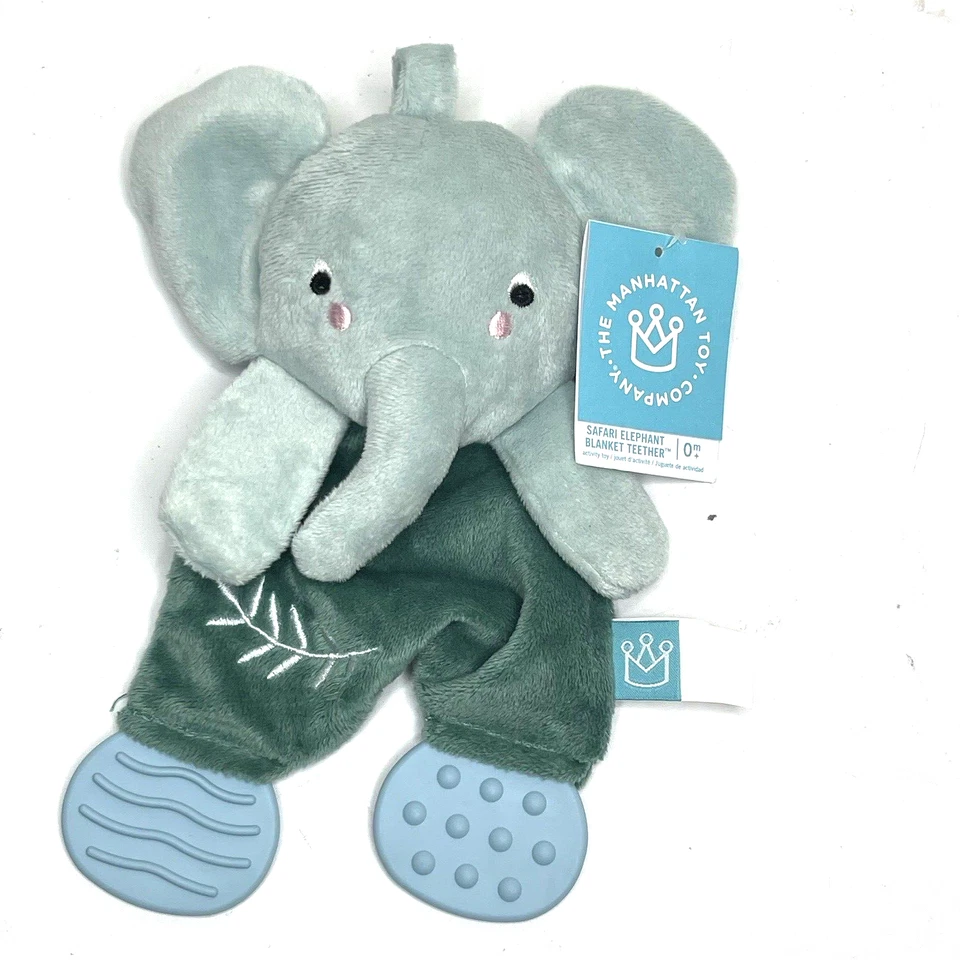 Manhattan Toy Company Bebé Peluche Elefante Arrugado Mordedor + Sonajero Tejido Ballena Foto 3 de 4
