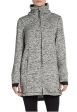 Calvin Klein Marled Light Gray Full Zip Hooded Performance Jacket L