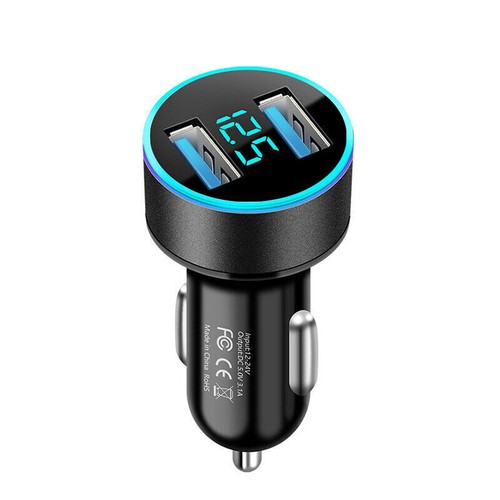 Dual USB Car Phone Charger Socket 12V Cigarette Lighter Power Adapter Plug Black - 第 20/24 張圖片