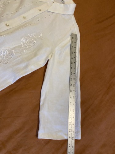 Richard Malcolm Irish Linen Embroidered Women Medium - Picture 10 of 10