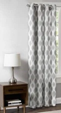 Madison Park ~ Metallic Ogee Sheer  Window Panel with Blackout Lining ~ 1 Panel