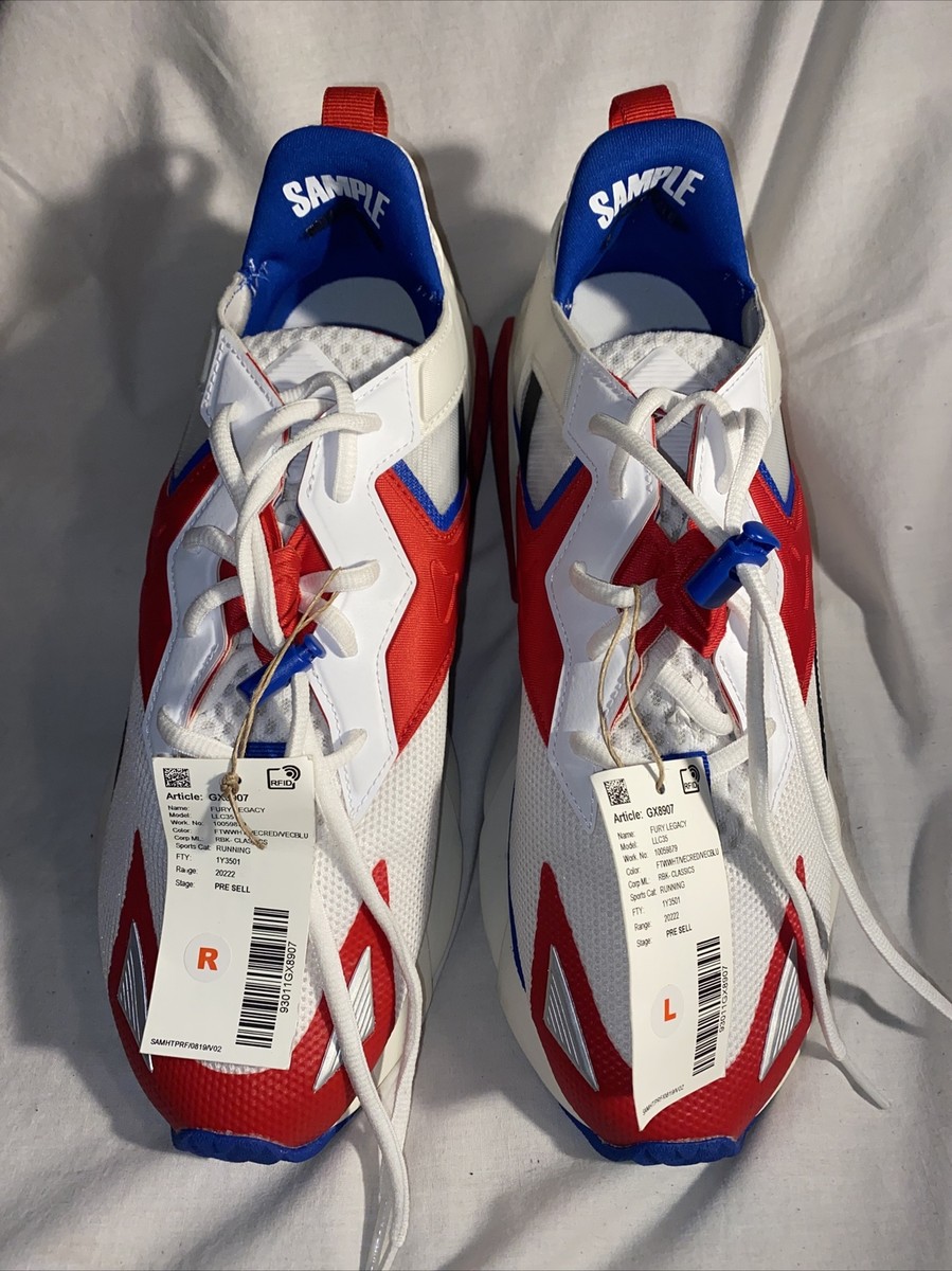 Reebok Men's NEW Fury Legacy LLC35 GX8907 White/Red/Blue Running