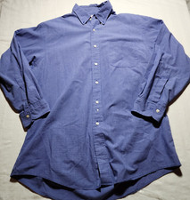 Brooks Brothers Shirt Mens Size 16 Blue White Button Up Long Sleeve Cotton