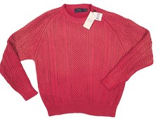 NEW 265 Polo Ralph Lauren Sweater  Vintage Nautical Weathered Red Runs Small