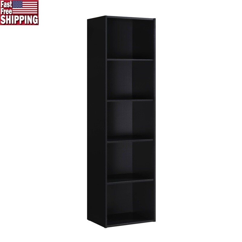 5-Shelf Bookcase Organizer for Home Office Living Room Storage