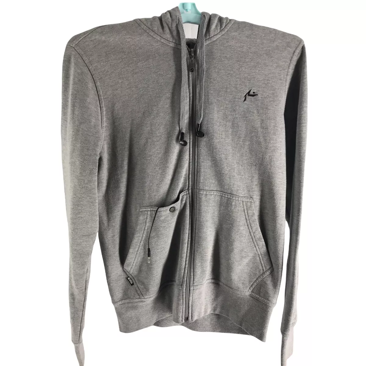 Rusty Hoodie Sweater Full Zip Regular Fit Ear Phone Men Size Medium