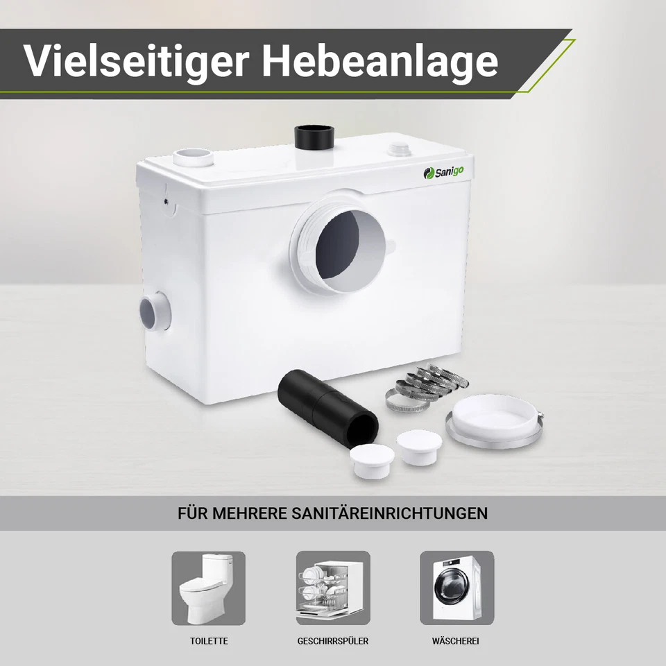 Hebeanlage Sanigo 600W Abwasserpumpe 200L/Min mit Karbonfilter WC Waschbecken - Bild 2 von 4