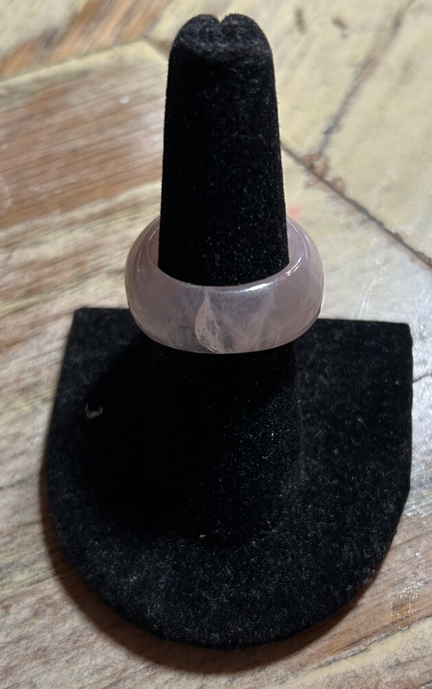 Solid Rose Quarts cocktail ring With Crystals - image 5