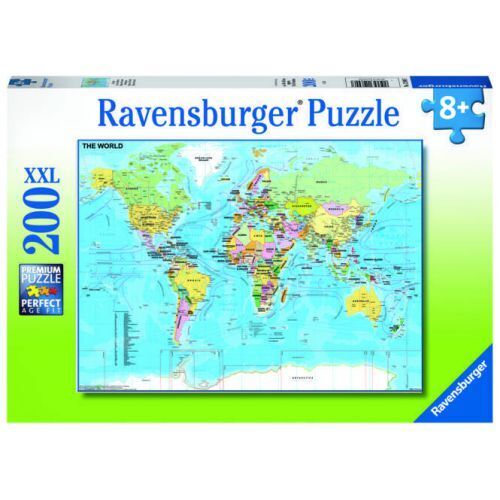 Ravensburger RVB12890 Puzzle XXL da 200 Pezzi - Mappa del Mondo - Foto 1 di 1