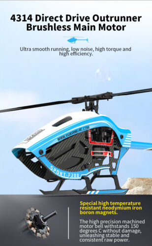 Helicóptero de radiocontrol YXZNRC F280 2.4G 6 CANALES 6 ejes giroscopio 3D motor sin escobillas sin flybar - Imagen 7 de 25